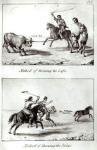 Methods of Throwing the Lasso and the Bolas, from 'Travels in Chile and La Plata' by John Miers, 1826 (litho) (b/w photo)