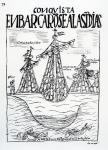 The voyage to the New World taken by Christopher Columbus, Juan Diaz de Solis, Diego de Almagro, Francisco Pizarro, Vasco Nunez de Balboa and Martin Fernandez de Enciso (woodcut)