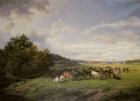 View of the Kladrub Studfarm in Bohemia, 1850
