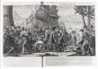 Trade between Mexican Indians and the French at the Port of Mississippi, (engraving) (b/w photo)