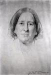 First Study for the Portrait of George Eliot (Mary Ann Evans) (1819-1880) 1860 (pencil on paper) (b&w photo)
