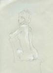 Nude Back View on Grey (pencil & chalk on paper)
