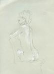 Nude Back View on Grey (pencil & chalk on paper)