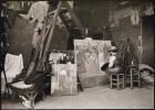 Toulouse-Lautrec in his studio in Rue Caulaincourt, from 'Toulouse-Lautrec' by Gerstle Mack, published 1938 (b/w photo)