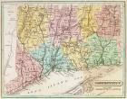 Map of Connecticut, from 'Connecticut Historical Collections' by John Warner Barber, 1856 (engraving)