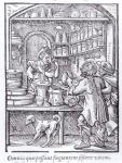The Apothecary, published by Hartman Schopper (woodcut) (b/w photo)