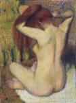 Woman Combing Her Hair, c.1888-90 (pastel on light green wove paper attached to mount)