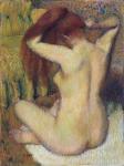 Woman Combing Her Hair, c.1888-90 (pastel on light green wove paper attached to mount)