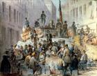 Barricades in Marzstrasse, Vienna, 1848 (oil on canvas)