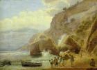 Italian Coastal Landscape, 1844 (oil on paper laid down on canvas)