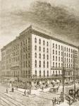 The Sherman Hotel, Chicago, in c.1870, from 'American Pictures' published by the Religious Tract Society, 1876 (engraving)