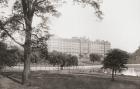 Buckingham Palace, London, England, seen from the Mall in the late 19th century. From London, Historic and Social, published 1902.