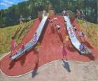 Playground,Marketon Park,Derby,(oil on canvas)