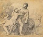 Venus and Adonis, 1631 (pen & ink with wash on paper)