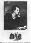 Portrait of Lord Byron (1788-1824) (engraving) (b/w photo)