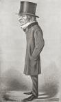 Caricature of William Gladstone, after an illustration by Vanity Fair cartoonist Ape done in 1869, from 'Gladstone: The Man and the Statesman', by David Williamson, published in 1898 (litho)