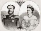 Duke William of Mecklenburg-Schwerin and his wife Princess Frederica Wilhelmina Louise Elisabeth Alexandrine of Prussia, from 'L'Univers Illustré', 1866 (engraving)