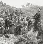 A prayer meeting of Covenanters in the 17th century, illustration from 'Our Own Magazine', published by the Children's Special Service Mission, 1885 (litho)