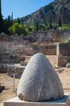 Ancient Delphi, Phocis, Greece. The omphalos, or navel, of ancient Delphi (photo)