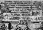 The Battle of Pottava, 1709 (engraving) (b/w photo)