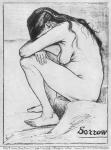 Sorrow, 1882 (litho) (b/w photo)