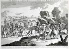 Battle of Minden, 1st August 1759 (litho) (b/w photo)