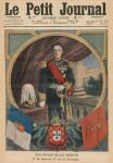 French Hosts, His Majesty Manuel II, King of Portugal, front cover illustration from 'Le Petit Journal', supplement illustre, 5th December 1909 (colour litho)