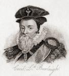 William Cecil, 1st Baron Burghley, sometimes spelt Burleigh, 1520  1598. English statesman, chief advisor of Queen Elizabeth I for most of her reign, twice Secretary of State and Lord High Treasurer. From Crabb's Historical Dictionary, published 1825.