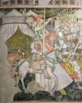 Army on horseback, detail of a battle scene (fresco)