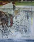 Reflection, Architecture, Planten un Blomen, 2013, (oil on board)