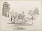 A View of the Cuttera Built by Jaffier Cawn at Murishidbad, c.1781 (grey wash and pencil on paper)