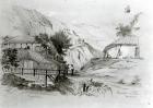 Berger's House, Valparaiso, 1834 (pencil & w/c on paper) (b/w photo)