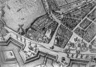 Map of Hamburg showing its first Opera House, 1690 (engraving)