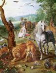 Noah's Ark, detail of the central group with horse (oil on canvas)