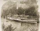 Excursion steamer on the Hudson River, in c.1870, from 'American Pictures' published by the Religious Tract Society, 1876 (engraving)