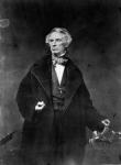 Samuel Morse and his recorder, 1857 (b/w photo)