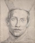 Portrait of a Cardinal (black chalk on paper)