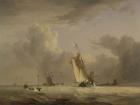 Fishing Smack and other Vessels in a Strong Breeze, 1830 (oil on panel)
