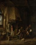 ‘The Skaters’: Peasants in an Interior, 1650 (oil on panel)