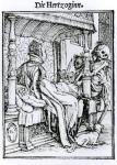 Death and the Lady, from 'The  Dance of Death', engraved by Hans Lutzelburger, c.1538 (woodcut) (b/w photo)
