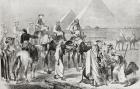 Victorian tourists at the pyramids of Giza, Egypt in the nineteenth century. From Edward VII His Life and Times, published 1910.