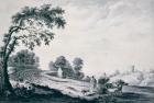 Italian Landscape with Peasants and Animals on a Road (drawing)