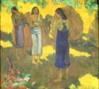 Three Tahitian Women against a Yellow Background, 1899 (oil on canvas)