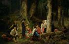 The Pilgrims from the Abbey of St. Odile (oil on canvas)