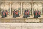 Imaginary Composite Procession of the Order of the Garter at Windsor, engraved by Marcus Gheeraerts (1521-86) 1576 (coloured etching)