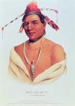 Portrait of Mar-Ko-Me-Te, A Menomene Brave, 1838 (colour litho)