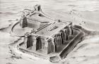 The great frontier fortress at Semneh or Semna, Nubia, Egypt erected by Khakaure Senusret III, aka Senwosret III or Sesostris III. From Hutchinson's History of the Nations, published 1915.