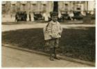 7 year old newsboy Ferris in Mobile, Alabama, 1914 (b/w photo)