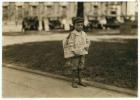 7 year old newsboy Ferris in Mobile, Alabama, 1914 (b/w photo)