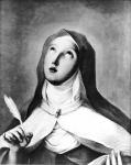 St. Theresa of Avila (1515-82) (oil on canvas) (b/w photo)